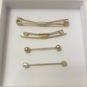 Gold Tone Tie/Collar Bars Set of 4 Vintage